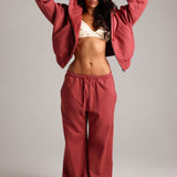Cropped Zip-Up - Berry Glaze
