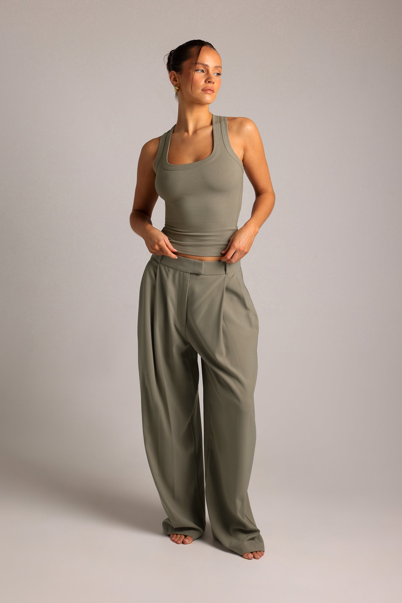 The Ivy Wide-Leg Trousers - Pistachio
