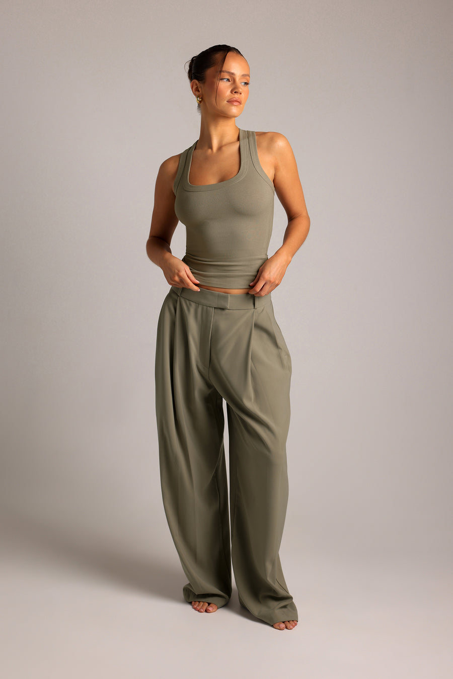 The Ivy Wide-Leg Trousers - Pistachio