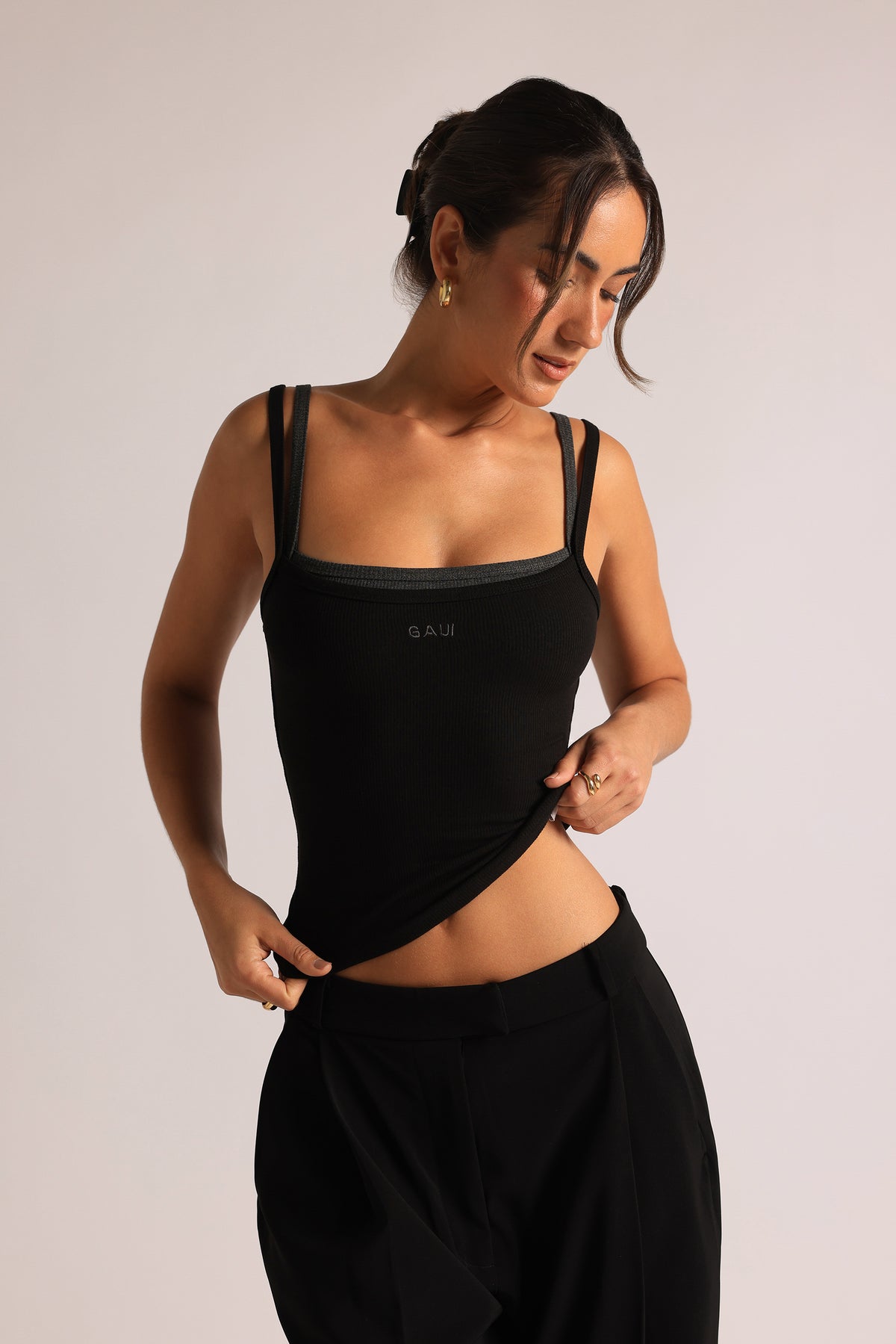 TwoTone Gaui Cami - Black/Stone Gray