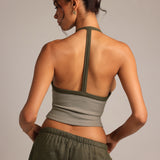 Plunge Straight-Back Tank - Pistachio/Palm
