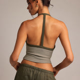 Plunge Straight-Back Tank - Pistachio/Palm