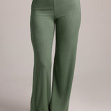 Slip on Straight-Leg Pants - Garden Green