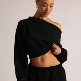Drop Shoulder Sweatshirt - Black