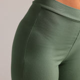 Slip on Straight-Leg Pants - Garden Green