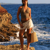 Plunge Straight-Back Tank - Palm