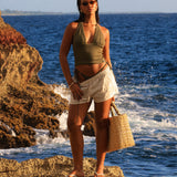 Plunge Straight-Back Tank - Palm