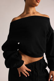 Drop Shoulder Sweatshirt - Black