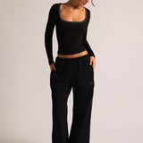 TwoTone Reframe Long Sleeve Top - Black