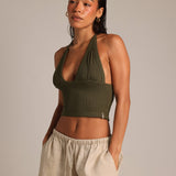 Plunge Straight-Back Tank - Palm