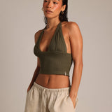 Plunge Straight-Back Tank - Palm
