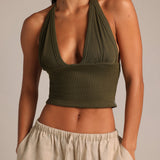 Plunge Straight-Back Tank - Palm