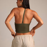 Plunge Straight-Back Tank - Palm