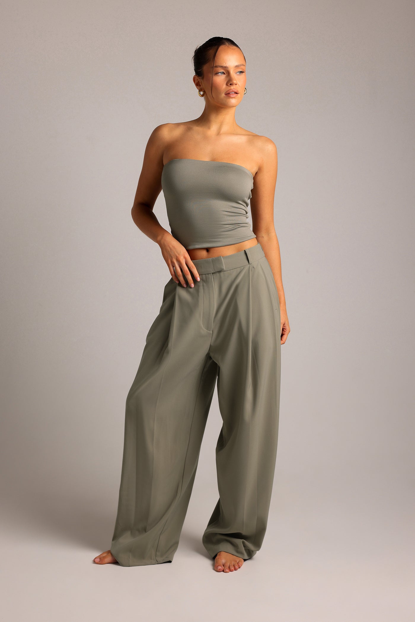 The Ivy Wide-Leg Trousers - Pistachio