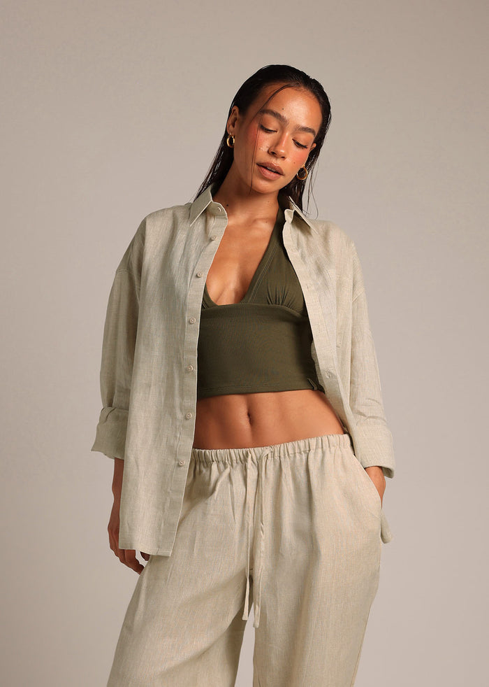 Heritage Linen Button-Down - Sand