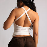Crew Cross-Back Tank - White