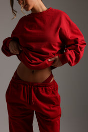 CLASSIC COTTON CREWNECK - Cranberry