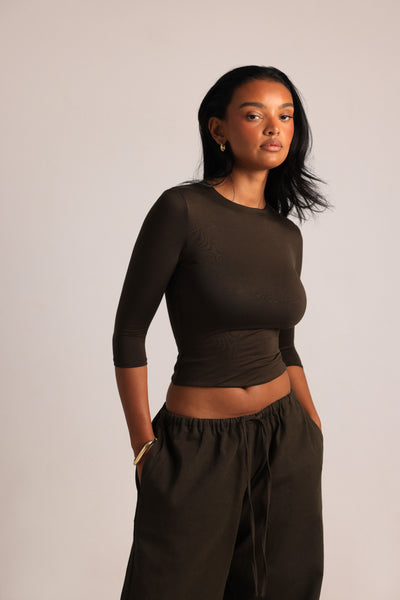 Everyday Quarter Sleeve - Tobacco
