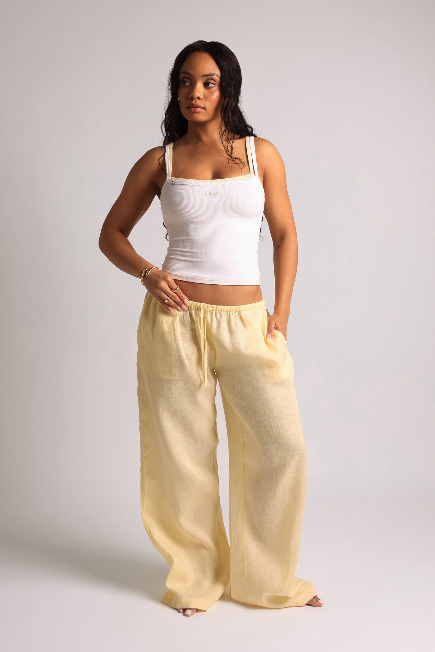 TwoTone Gaui Cami - White/Honeybutter
