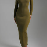 Off Shoulder Maxi Dress - Olive