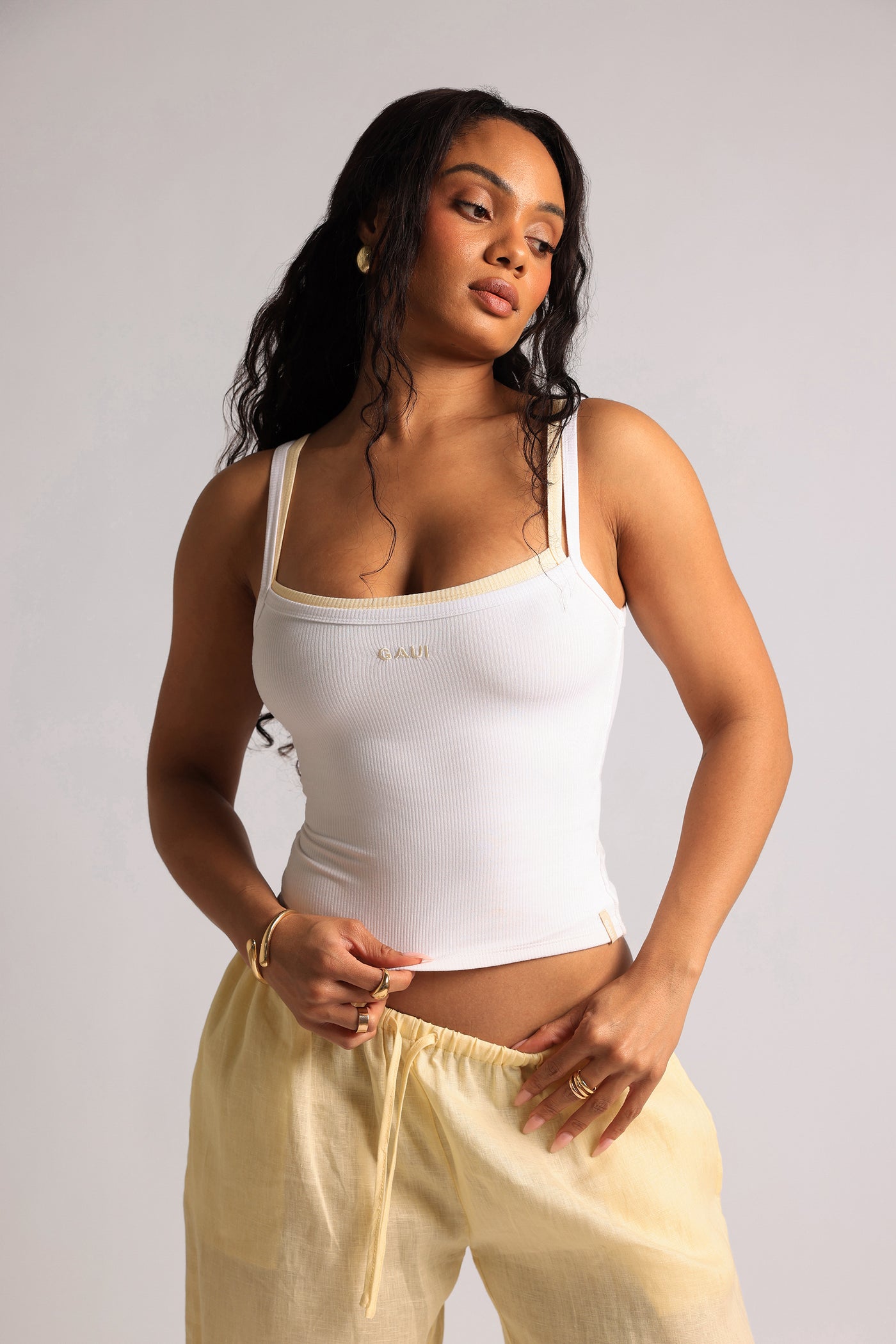 TwoTone Gaui Cami - White/Honeybutter