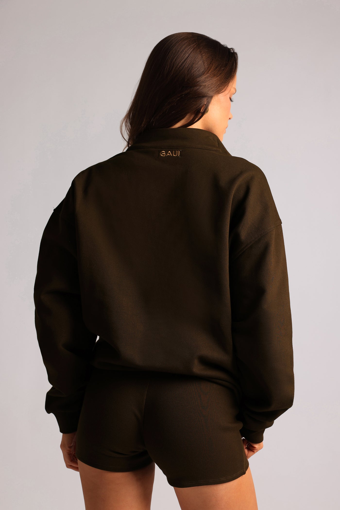 Quarter Zip Sweatshirt - Cocoa