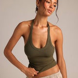 V-Neck Halter Top - Palm
