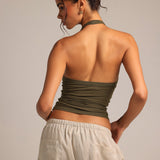 V-Neck Halter Top - Palm