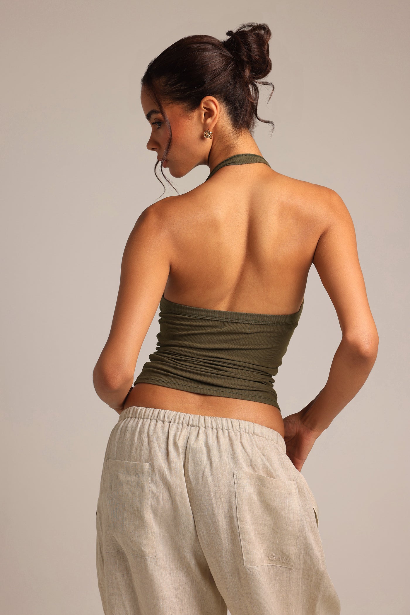 V-Neck Halter Top - Palm