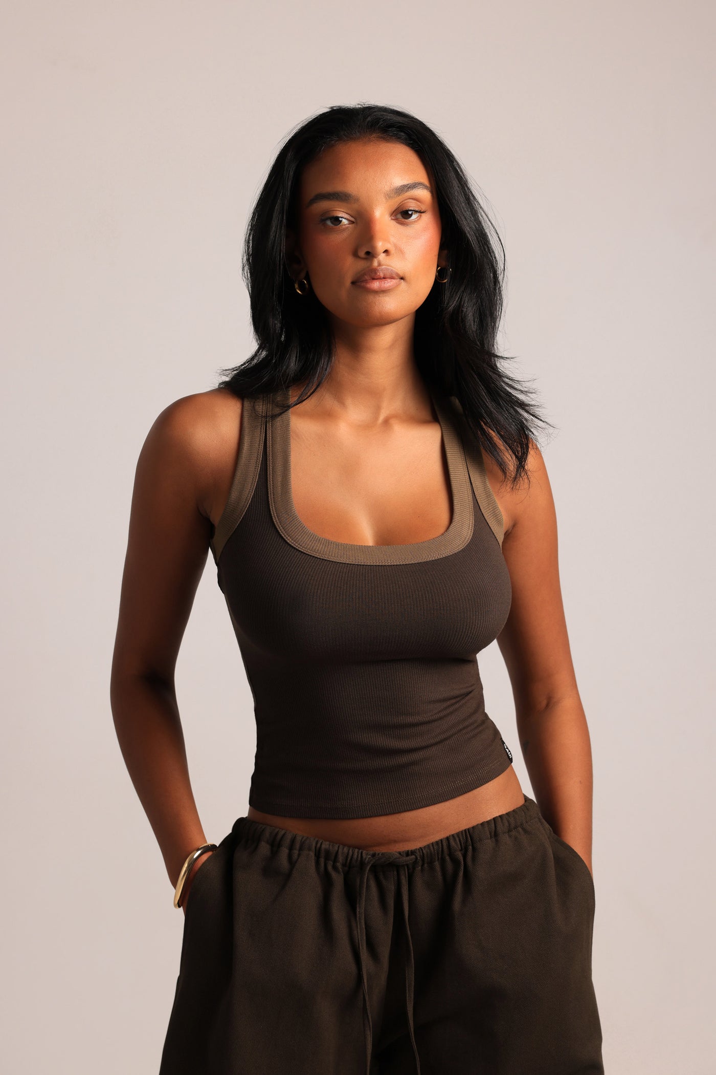 T-Shape Tank Top - Tobacco/Pecan