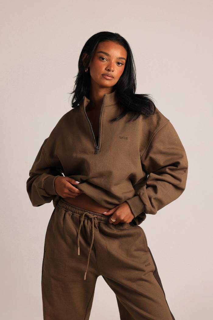 Quarter Zip Pullover - Pecan