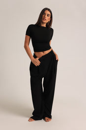 The Ivy Wide-Leg Trousers - Black