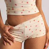Lace Mini Shorts - Strawberries & Cream