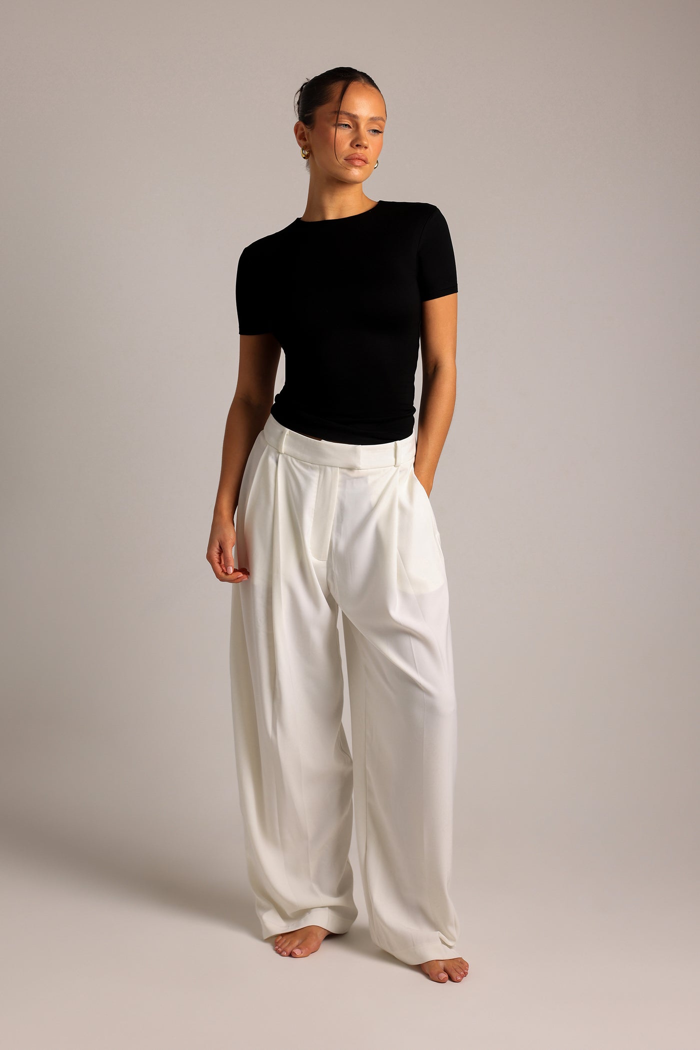 The Ivy Wide-Leg Trousers - White
