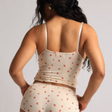Lace Demi Tank - Strawberries & Cream