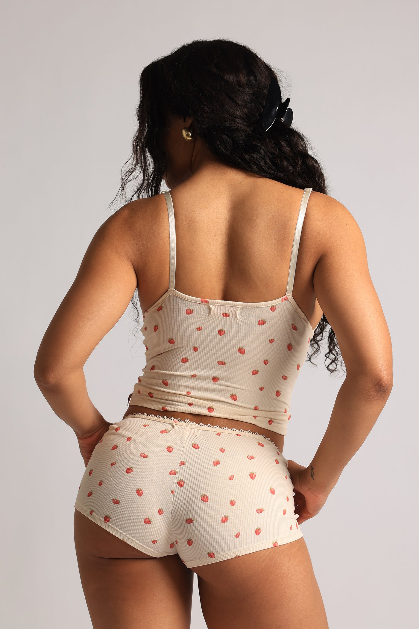 Lace Mini Shorts - Strawberries & Cream