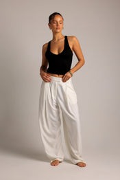 The Ivy Wide-Leg Trousers - White