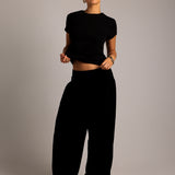 The Ivy Wide-Leg Trousers - Black