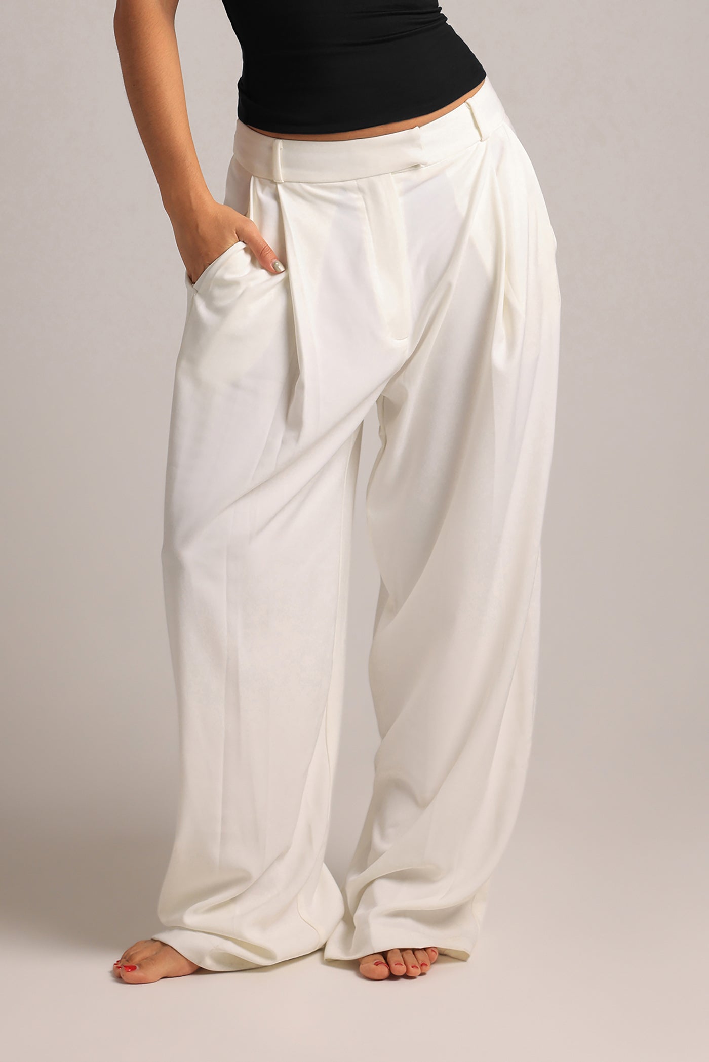 The Ivy Wide-Leg Trousers - White