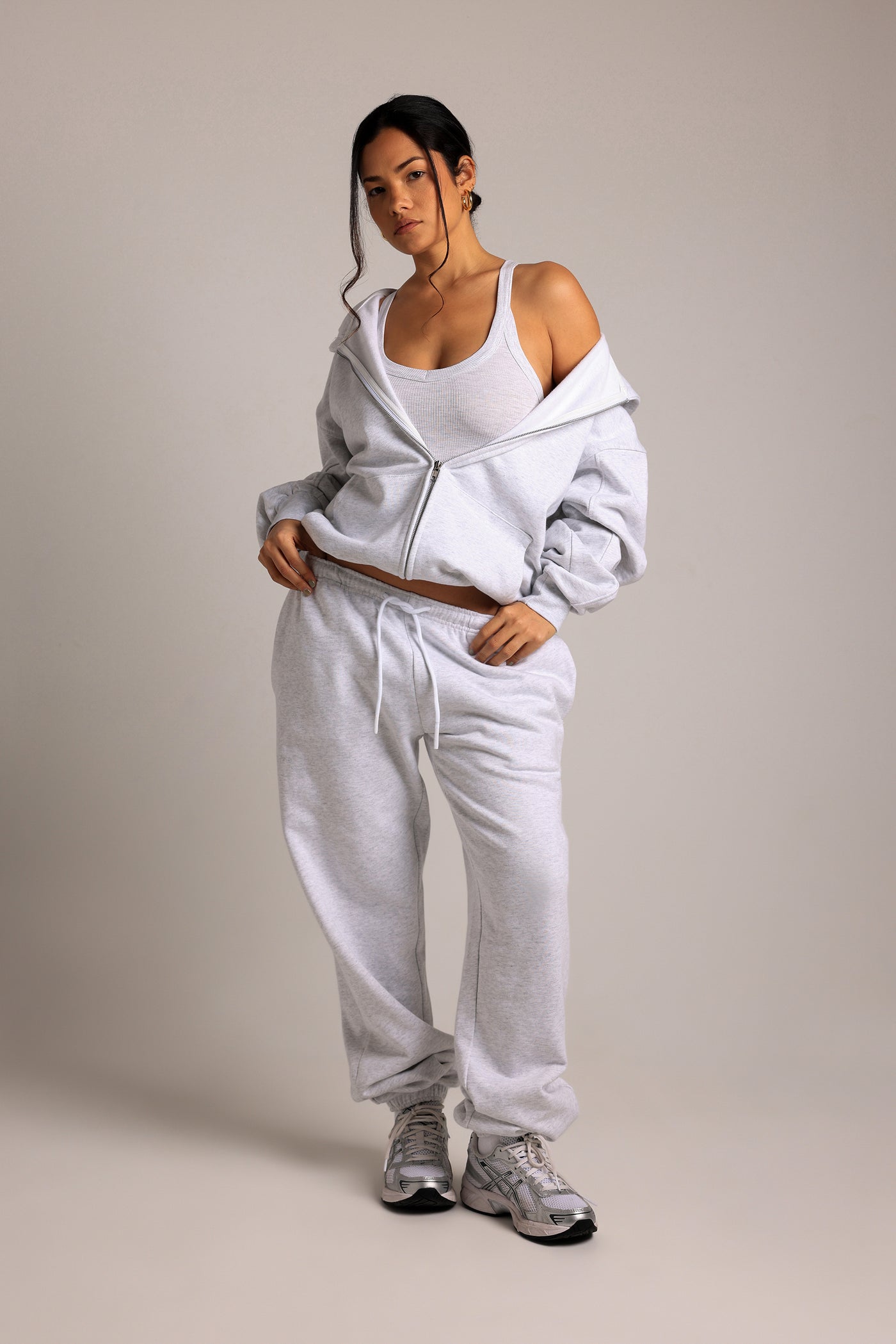 Boyfriend Zip-Up - Light Heather Gray