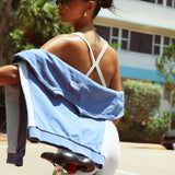 Plunge Split-Back Tank - White
