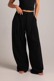 The Ivy Wide-Leg Trousers - Black