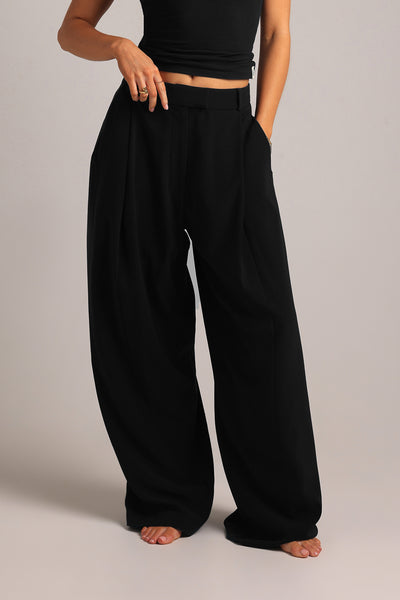 Die Ivy Wide-Leg Hose – Schwarz