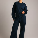 Crewneck Oversized Sweatshirt  - True Navy