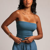 Banded Tube Top - Azul