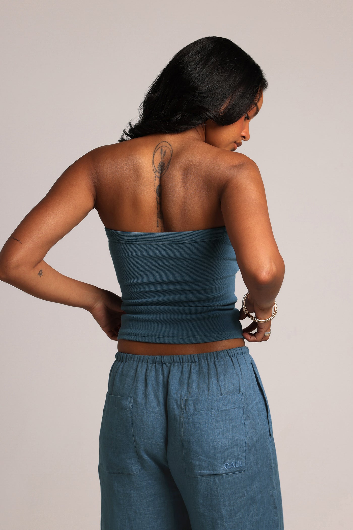 Banded Tube Top - Azul