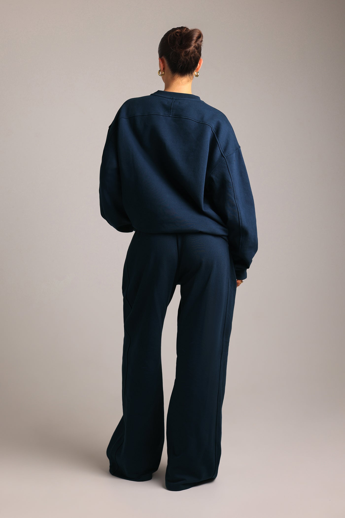 Crewneck Oversized Sweatshirt  - True Navy
