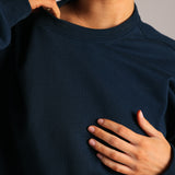 Crewneck Oversized Sweatshirt  - True Navy