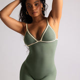 Lace Demi Romper - Garden Green