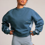 Contrast Crewneck Sweatshirt - 90s Baby Blue/Azul